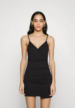 Even&Odd Strappy Warp Mini Bodycon Punto Dress - Vestido De Tubo - Black -ASOS TIENDA 0a6c94ce3fa545279a99298574f33c87