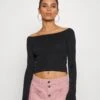 Offshoulder Basic- Jersey De Punto - Black