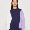 Even&Odd Sudadera - Dark Blue/Purple/Off-White