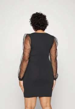 Bodycon Sleeves Low Neck Mini Dress- Vestido De Punto - Black -ASOS TIENDA 1efc32aa40c04bd1bfe724ab603de559