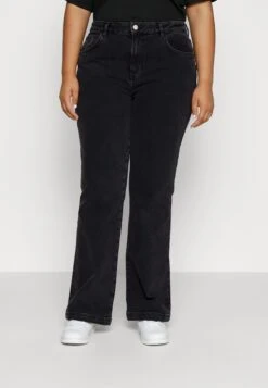 Young Washed Clean Kick Flare- Vaqueros Bootcut - Black Denim