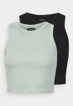 2 Pack - Top - Black/Green -ASOS TIENDA 253a39201c074abcbf79459912cf2d37