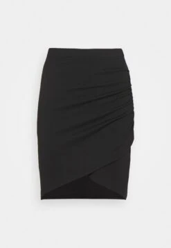 Even&Odd Asymetric Overlap Wrap Mini High Waisted Skirt - Falda De Tubo - Black -ASOS TIENDA 26ec337f6164479d83b7661e14b9402f