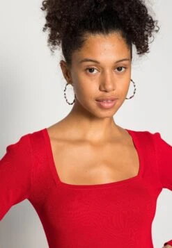 Even&Odd Eckiger Ausschnitt Mini Strickkleid - Vestido De Punto - Red -ASOS TIENDA 358f9f3f0a264359a9e95beaadd53790