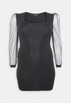 Bodycon Sleeves Low Neck Mini Dress- Vestido De Punto - Black -ASOS TIENDA 38065cccb9bf4910a684ee992b00def3