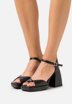 Sandalias Con Plataforma - Black