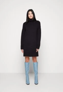 Even&Odd Rollkragen Mini Basic Strickkleid - Vestido De Punto - Black