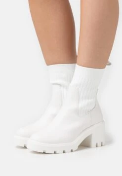 Botines Con Plataforma - White