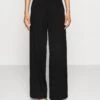 Petite Tailored Wide Leg Trouser - Pantalones - Black