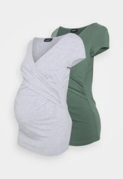 2Pack - Camiseta Básica - Green/Mottled Light Grey -ASOS TIENDA 761a64fe0398478e9a22afd102367ff4