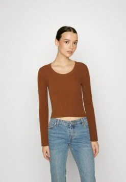 Even&Odd Flared Sleeve - Jersey De Punto - Brown