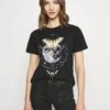 Even&Odd Hattie Moon And Butterly Tee - Camiseta Estampada - Black
