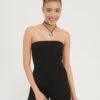 Even&Odd Bandeau Wide Leg Jumpsuit - Mono - Black