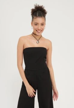 Even&Odd Bandeau Wide Leg Jumpsuit - Mono - Black