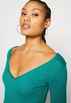 Even&Odd V Ausschnitt Midi Bodycon Strickkleid - Vestido De Tubo - Green -ASOS TIENDA 941dafb8fed34e4387122e35a14be7d1