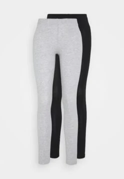 Even&Odd 2 Pack - Leggings - Mottled Light Grey/Black