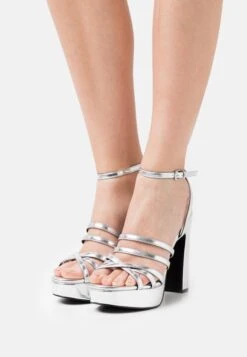 Sandalias Con Plataforma - Silver