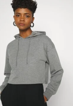 Even&Odd Basic - Cropped Oversized Hoodie - Jersey Con Capucha - Mottled Grey -ASOS TIENDA a515cc8d039c45de9f1c2da95b620511