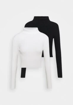 Even&Odd Cropped Turtle Neck 2 Pack - Jersey De Punto - Black/ White -ASOS TIENDA ab80f7e617654e94a6ec0dc086796d5b