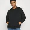 Even&Odd Hoodie Long Without Drawcord And Pocket - Jersey Con Capucha - Black