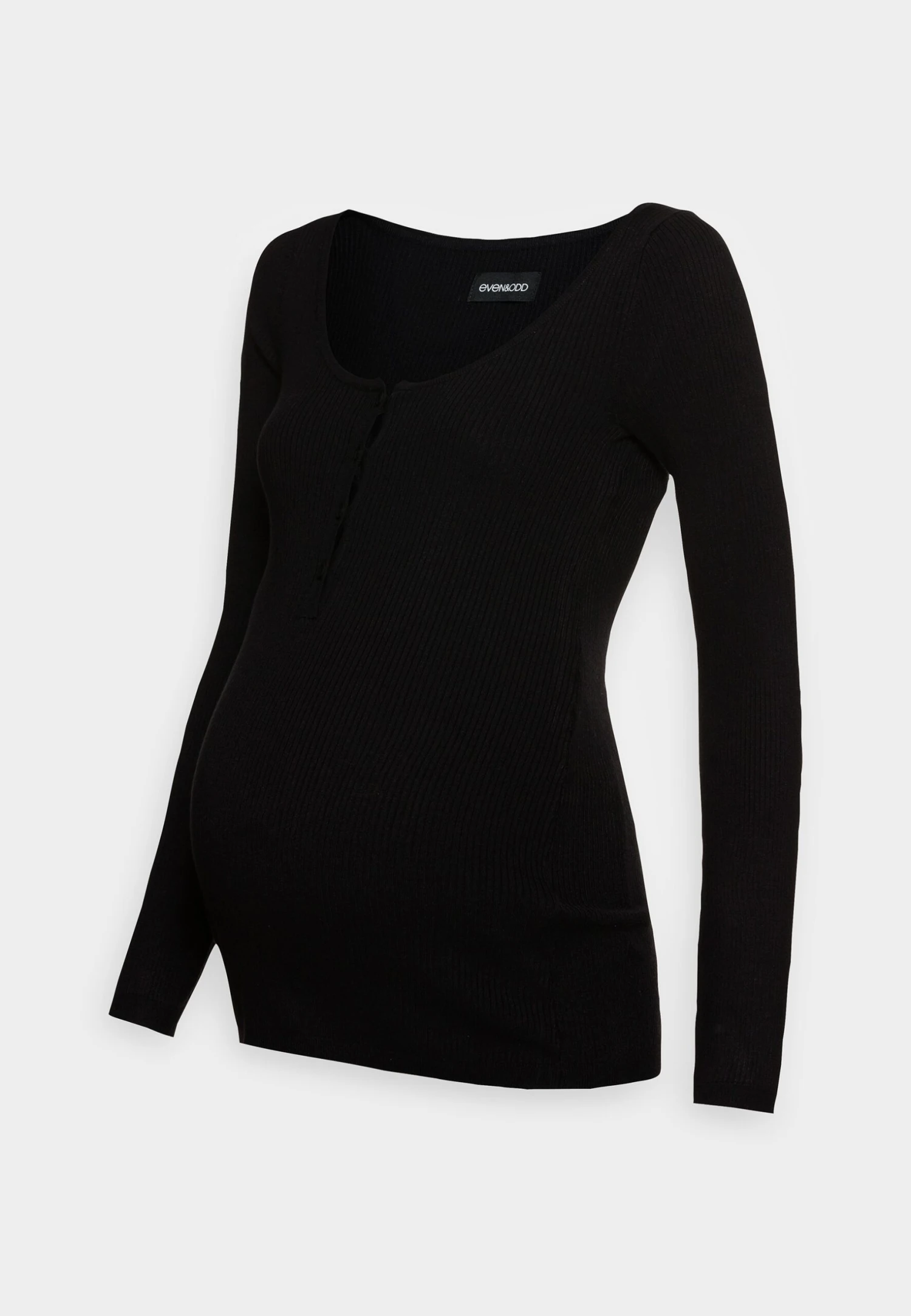 Nursing Button Placket - Jersey De Punto - Black 1 Nursing Button Placket - Jersey De Punto - Black