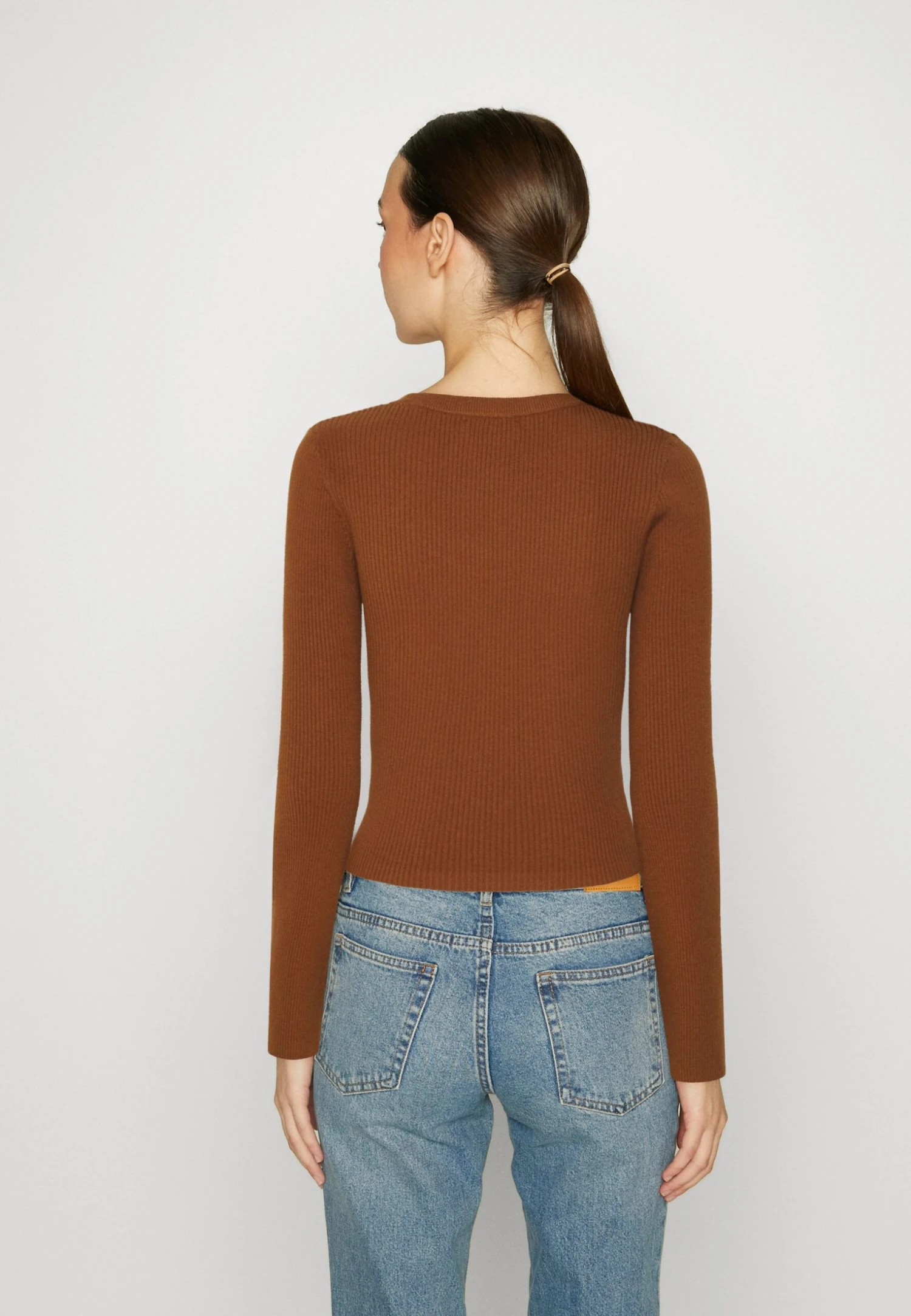 Even&Odd Flared Sleeve - Jersey De Punto - Brown 3 Even&Odd Flared Sleeve - Jersey De Punto - Brown - Imagen 3
