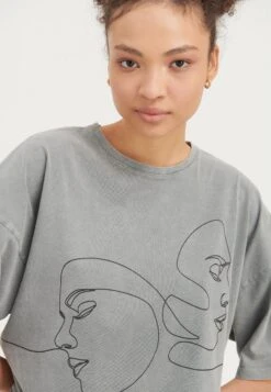 Even&Odd Camiseta Estampada - Grey -ASOS TIENDA bc5d9410d0964f7abdfc81e055f934d4