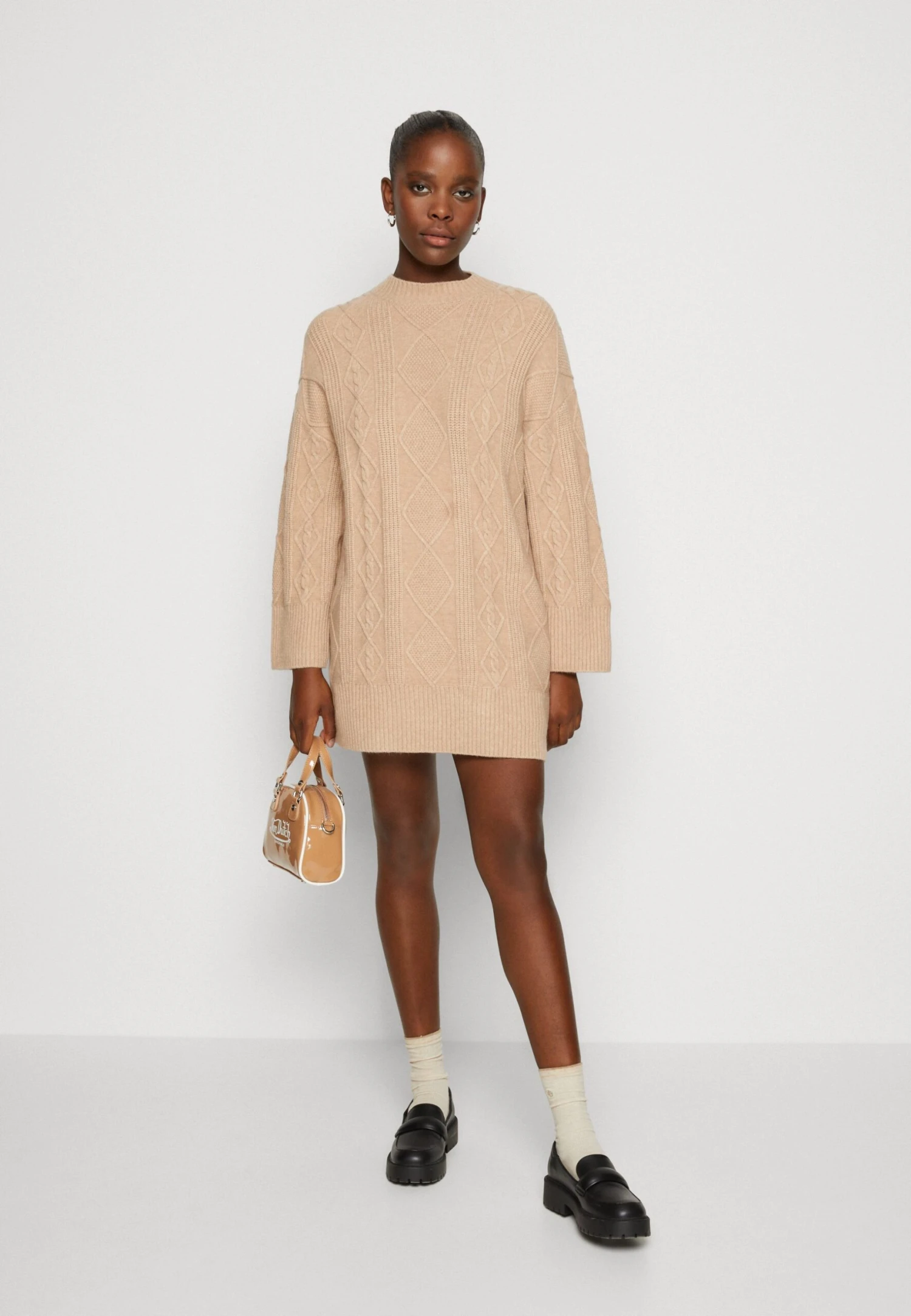 Even&Odd Perkin Ausschnitt Mini Strickkleid - Vestido De Punto - Tan 2 Even&Odd Perkin Ausschnitt Mini Strickkleid - Vestido De Punto - Tan - Imagen 2