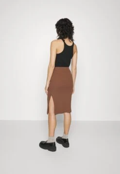 Pencil Skirt With Slit - Falda De Tubo - Brown -ASOS TIENDA c9fa84346b7f4a1b95726dee77e1027d