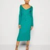 Even&Odd V Ausschnitt Midi Bodycon Strickkleid - Vestido De Tubo - Green