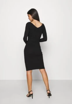 Even&Odd V Ausschnitt Ripp Mini Strickkleid - Vestido De Tubo - Black -ASOS TIENDA d7862015ee3f47a9acd606643f06005b