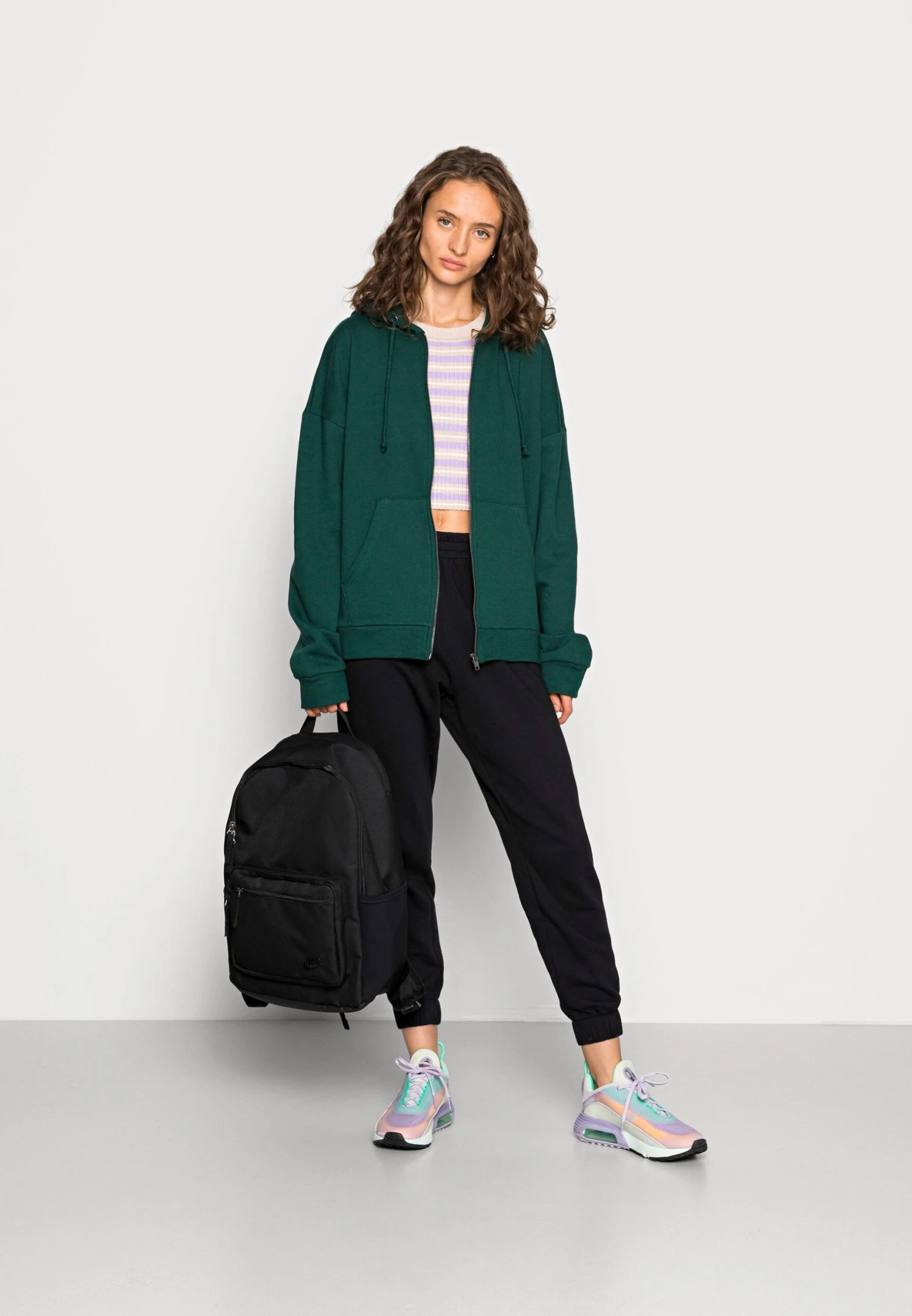 Even&Odd Sudadera Con Cremallera - Dark Green 2 Even&Odd Sudadera Con Cremallera - Dark Green - Imagen 2