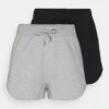 Even&Odd 2 Pack - Pantalones Deportivos - Black/Mottled Light Grey