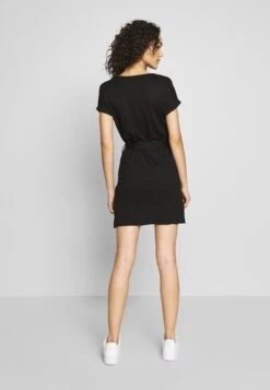 Even&Odd Basic Short Sleeves Mini Belted Dress - Vestido Ligero - Black/Black -ASOS TIENDA f062461145ff4598af800d1de8eb9c70