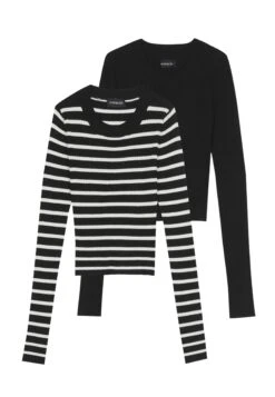 Even&Odd 2 Pack - Jersey De Punto - Black / Off-White -ASOS TIENDA f7b2e9b43e2f44ac99e5e4f3fa6e6151