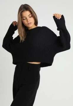 Even&Odd Cropped Jumper - Jersey De Punto - Black